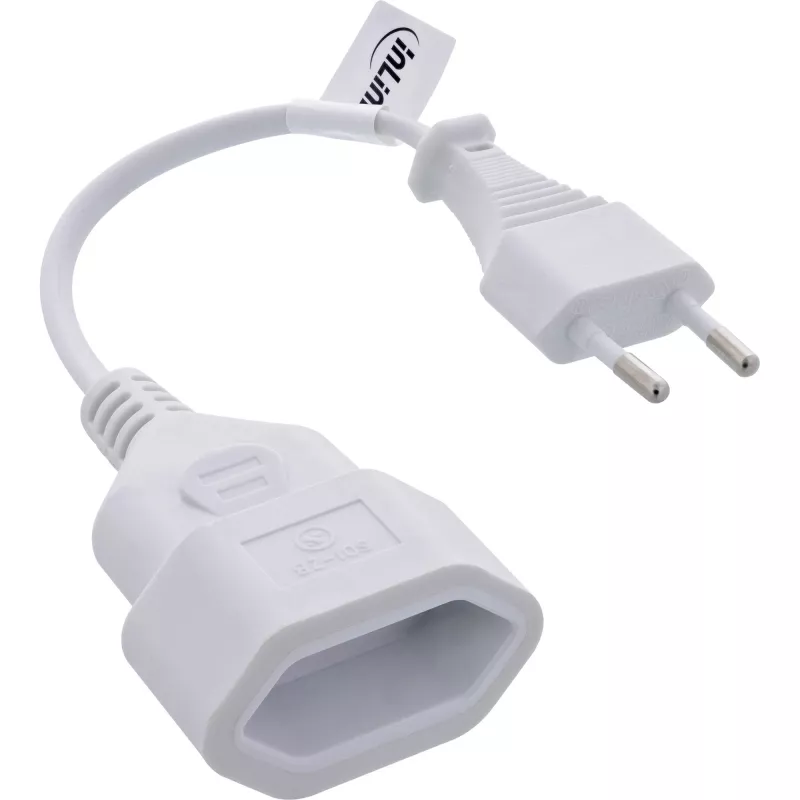 InLine 16680W kabel zasilający biały 0.2 m CEE7/16