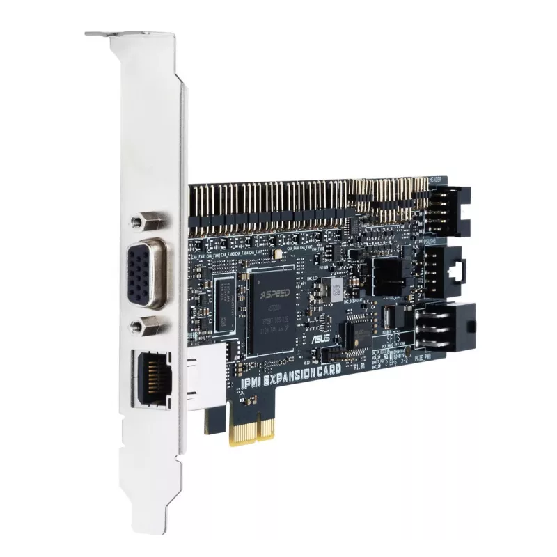 Karta rozszerzeń ASUS IPMI EXPANSION CARD‑SI PCIe z RJ‑45 i VGA, Czarny/Srebrny