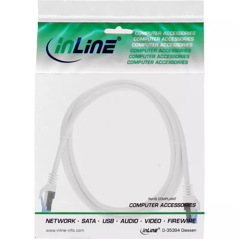 InLine 72601W kabel sieciowy biały 1 m Cat6a S/FTP (S-STP)