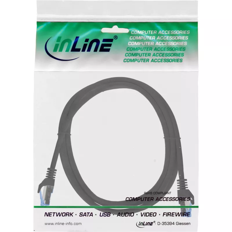 InLine 72633S kabel sieciowy Czarny 0.3 m Cat6a S/FTP (S-STP)