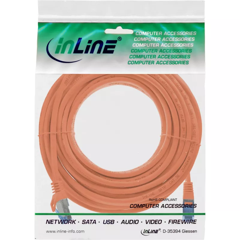 InLine 72607O kabel sieciowy pomarańczowy 7.5 m Cat6a S/FTP (S-STP)