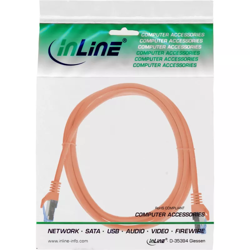 InLine 72601O kabel sieciowy Pomarańczowy 1 m Cat6a S/FTP (S-STP)