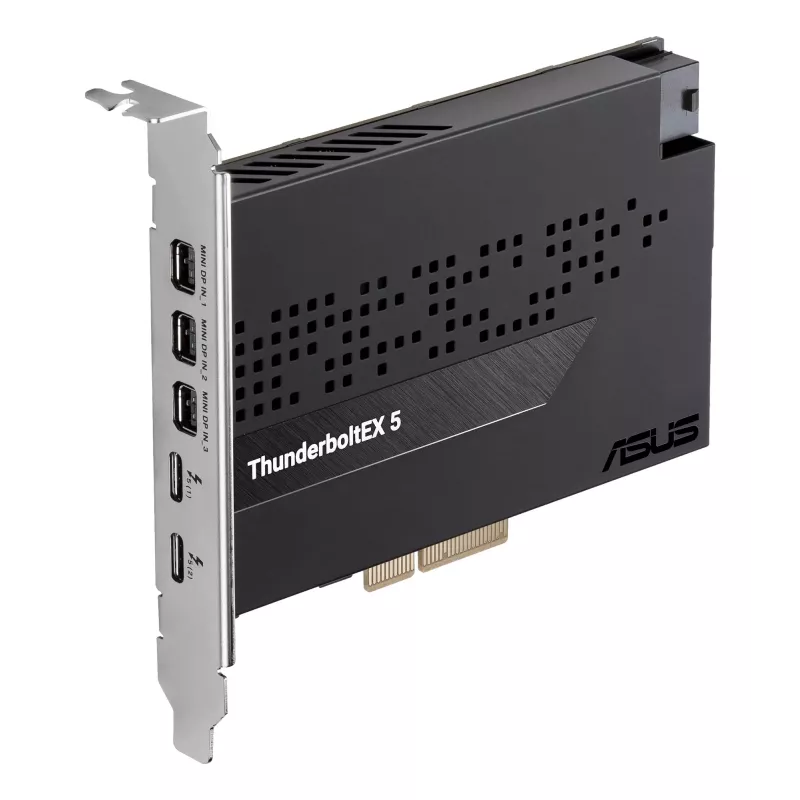 Karta interfejsu ASUS ThunderboltEX 5 — PCIe 4.0, Intel JHL9580, Mini DisplayPort, USB 2.0, 120 Gbit/s