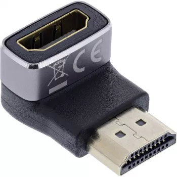 Adapter kątowy HDMI InLine 17991F HDMI A Czarny Szary Pozłacane styki