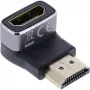 Adapter kątowy HDMI InLine 17991F HDMI A Czarny Szary Pozłacane styki