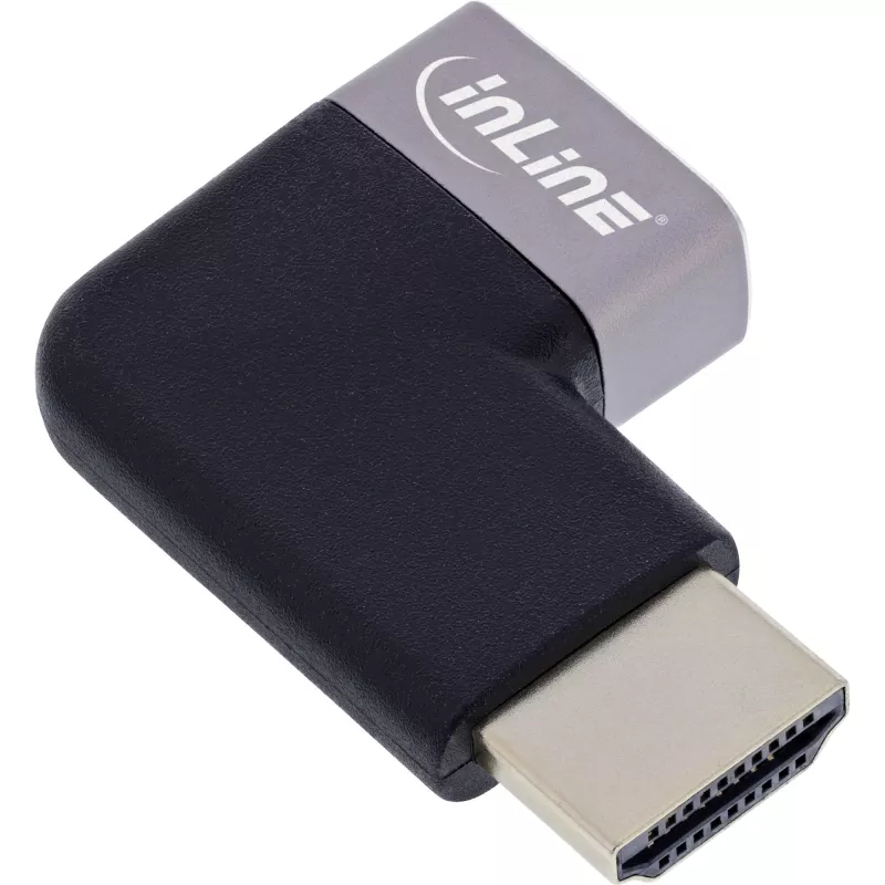 Adapter HDMI kątowy InLine 17991E czarny szary pozłacany