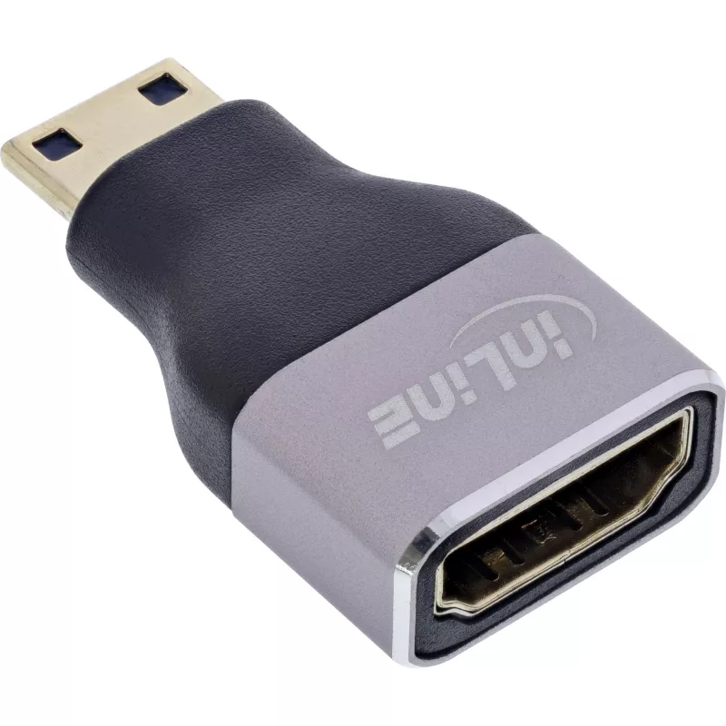 InLine 17991C adapter złącza HDMI A Mini HDMI C Czarny, Szary