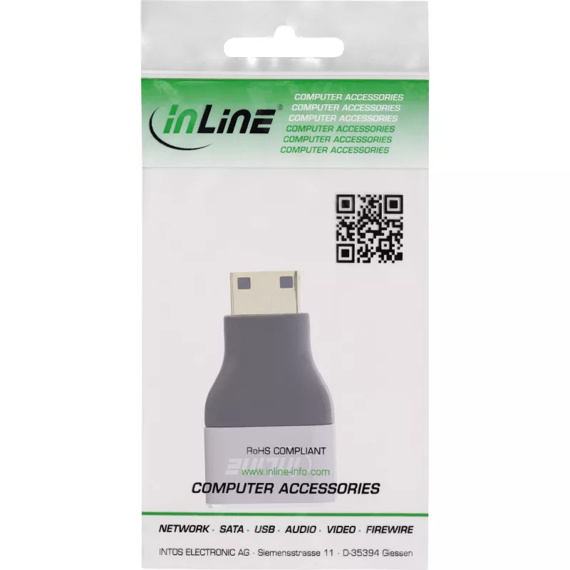 InLine 17991C adapter złącza HDMI A Mini HDMI C Czarny, Szary