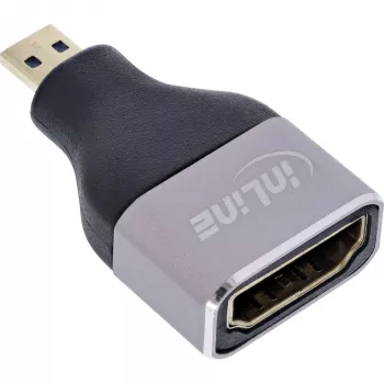 InLine 17991B Adapter HDMI A na Micro HDMI D Czarny Szary