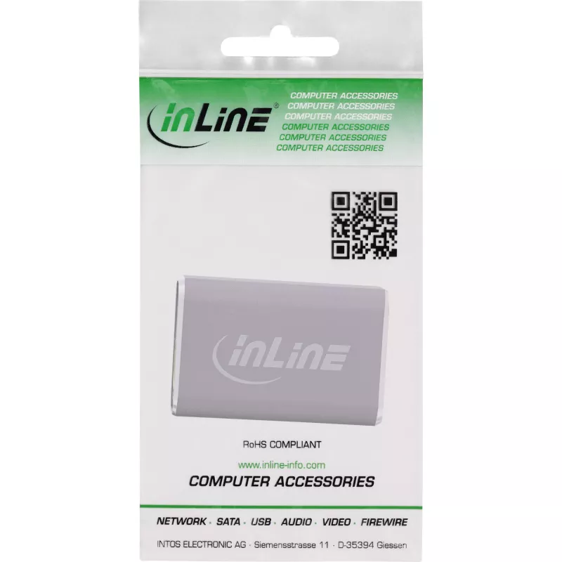 Przejściówka HDMI InLine 17991A szara pozłacana