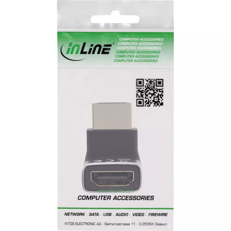 Przejściówka HDMI InLine 17991G czarno-szara ze złoconymi stykami