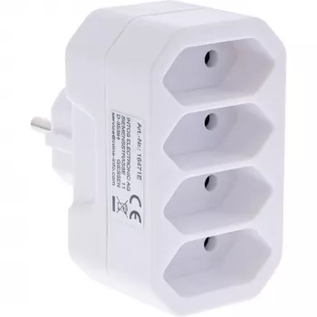 Adapter wtyczki zasilającej Typ F Typ C InLine 16471E Biały