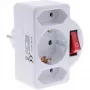 Adapter wtyczki zasilającej typ F InLine 16471C 2x typ C + typ F biały