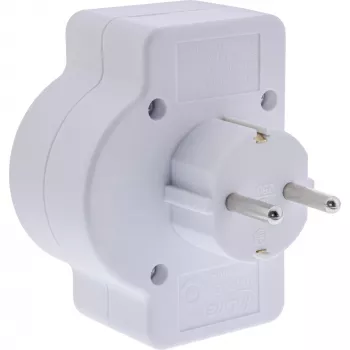 Adapter wtyczki zasilającej typ F InLine 16471C 2x typ C + typ F biały