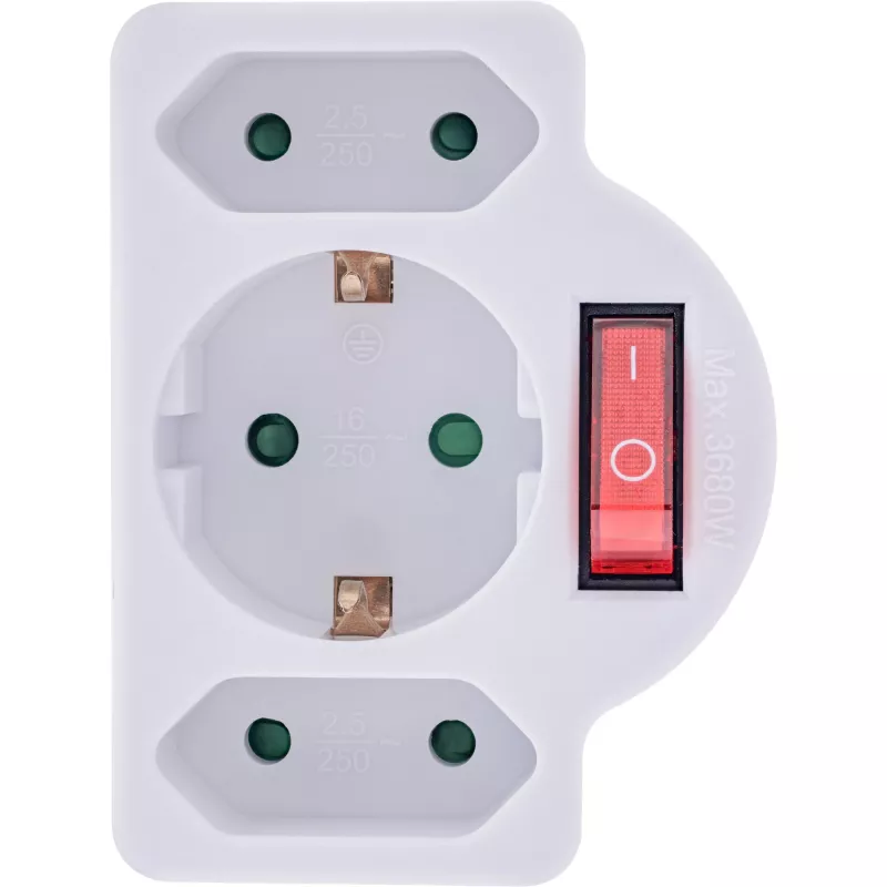 Adapter wtyczki zasilającej typ F InLine 16471C 2x typ C + typ F biały