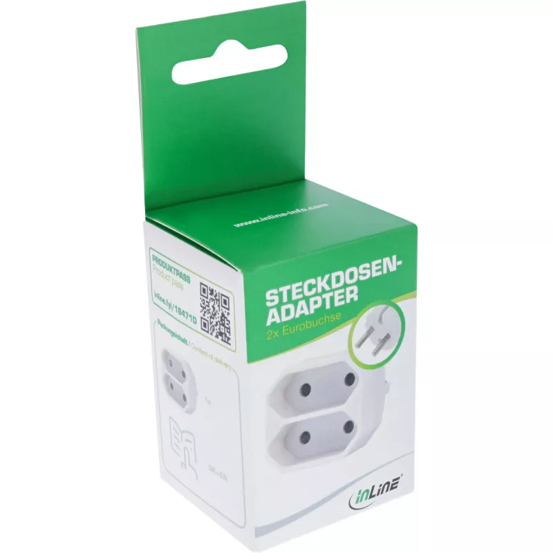 Adapter wtyczkowy Typ F Typ C Europlug Biały InLine 16471D