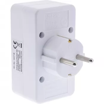 Adapter wtyczki zasilającej typ F InLine 16471B 2x typ C + typ F biały