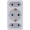 Adapter wtyczki zasilającej typ F InLine 16471B 2x typ C + typ F biały