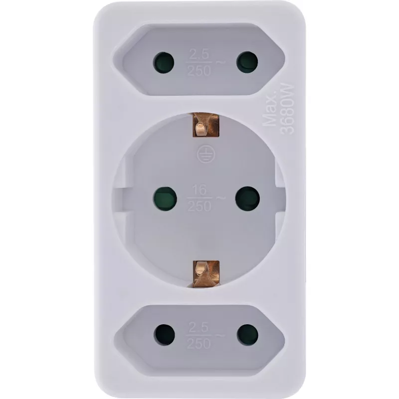 Adapter wtyczki zasilającej typ F InLine 16471B 2x typ C + typ F biały