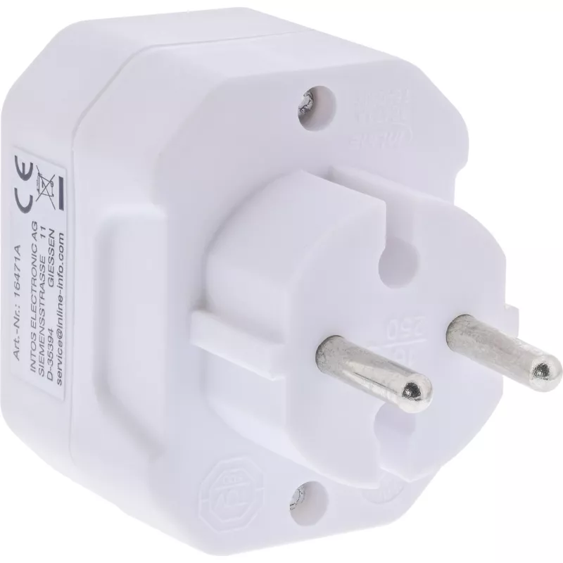 Adapter do gniazdka Type F Type C InLine 16471A biały