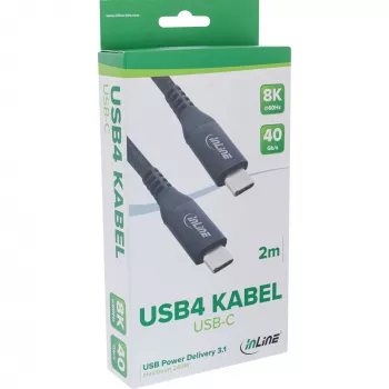 InLine 35902A Kabel USB USB4 Gen 3x2 2 m USB C Czarny