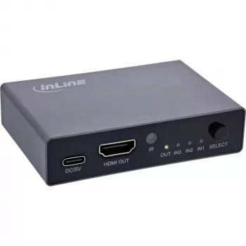Przełącznik HDMI InLine 65020 3-portowy 8K 60 Hz HDCP 2.3