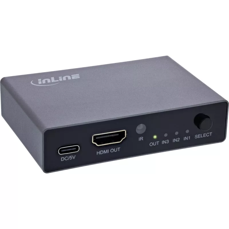 Przełącznik HDMI InLine 65020 3-portowy 8K 60 Hz HDCP 2.3
