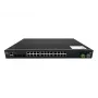LevelOne 28-Port L2 Plus Managed PoE Industrial Switch, 4 x 1/2.5/10GbE SFP+, 24 PoE Outputs, 370W, 802.3AF/AT/BT PoE, 19 inch Rack Mount, -40°C to 80°C