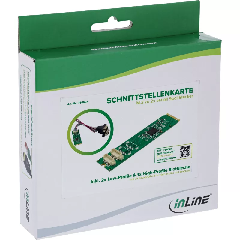InLine 76660X Wewnętrzny adapter szeregowy M.2 Męski 4 Gbit/s