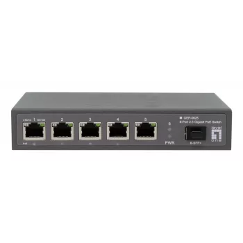 LevelOne GEP-0625 przełącznik sieciowy niezarządzalny 2.5G Ethernet (100/1000/2500) Power over Ethernet (PoE) czarny