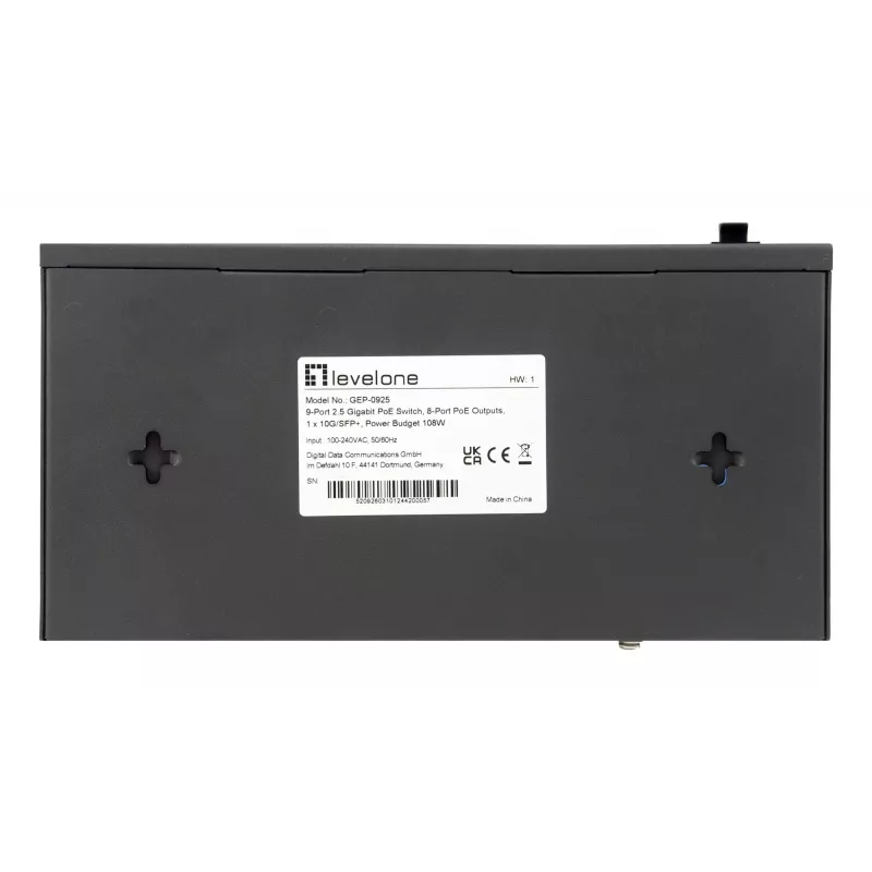LevelOne GEP-0925 przełącznik sieciowy Niezarządzalny 2.5G Ethernet (100/1000/2500) Power over Ethernet (PoE) Czarny