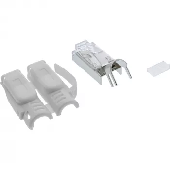 InLine złącze wtykowe Cat.6A RJ45 ekranowane, szare, 10 szt.