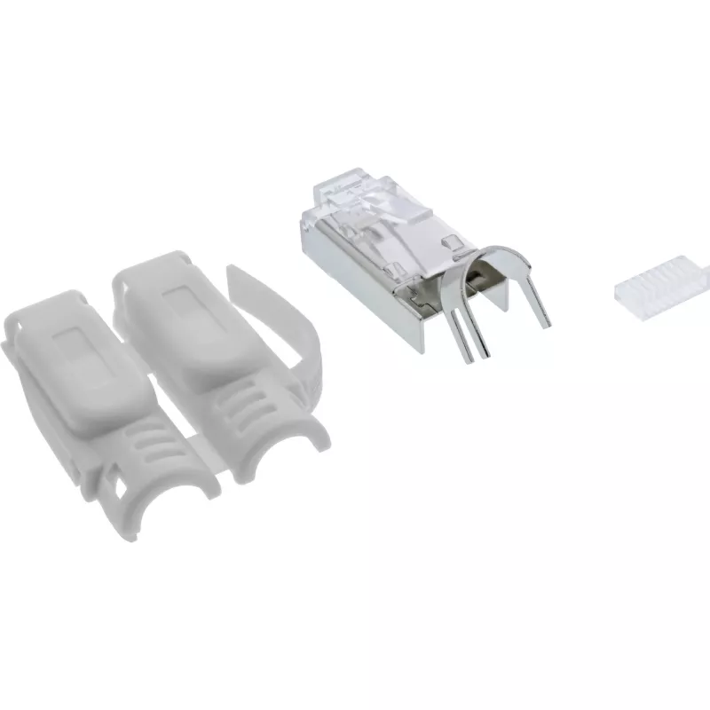 InLine złącze wtykowe Cat.6A RJ45 ekranowane, szare, 10 szt.