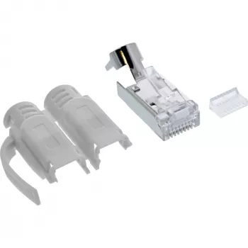 InLine Złącze zaciskowe Cat.6A RJ45 ekranowane, 3-częściowe szare 100 szt.