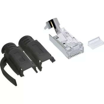 InLine Wtyk zaciskowy Cat.6A RJ45 ekranowany, 3-częściowy czarny 10 szt.