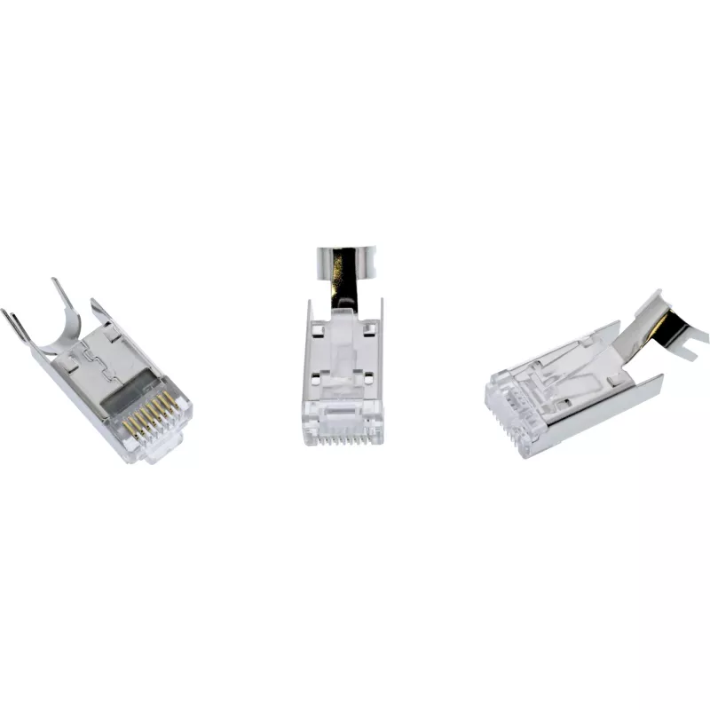 InLine Wtyk zaciskowy Cat.6A RJ45 ekranowany, 3-częściowy czarny 10 szt.