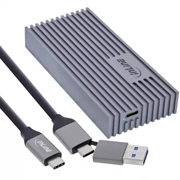 Zewnętrzna obudowa USB4 InLine 00031J — USB-C do M.2 NVMe SSD, 40 Gb/s, aluminium