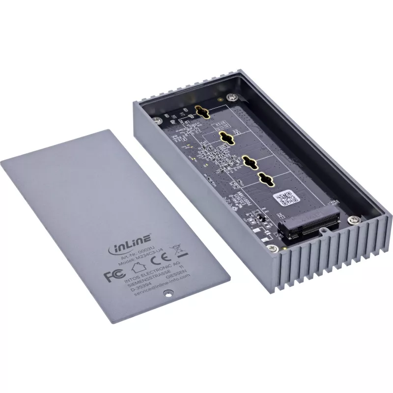 Zewnętrzna obudowa USB4 InLine 00031J — USB-C do M.2 NVMe SSD, 40 Gb/s, aluminium