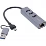 InLine 33380S koncentrator interfejsów USB 3.2 Gen 1 (3.1 Gen 1) Type-A + Type-C 5000 Mbit/s Szary