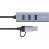 InLine 33380S koncentrator interfejsów USB 3.2 Gen 1 (3.1 Gen 1) Type-A + Type-C 5000 Mbit/s Szary