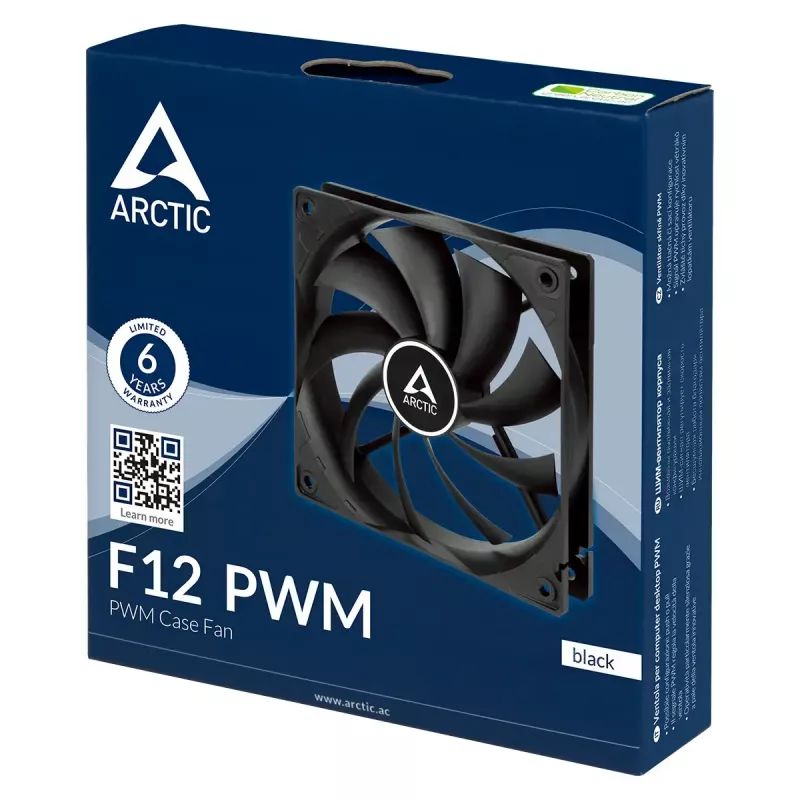 Wentylator ARCTIC Freezer F12 PWM 120 mm 230-1350 RPM 0,3 sona Czarny