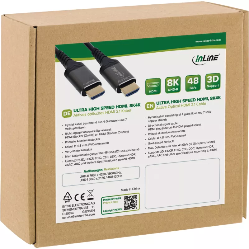 InLine 17925X Kabel HDMI 25 m HDMI Typ A (Standard) Czarny