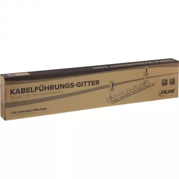 Kratka do zarządzania kablami 60 cm InLine 23190G do montażu na biurku za pomocą zacisków śrubowych, czarna