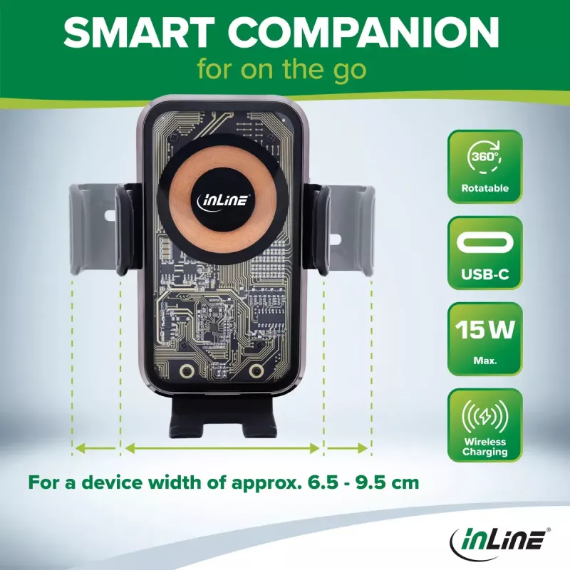 InLine 23156Q uchwyt Uchwyt pasywny Telefon komórkowy/Smartfon Czarny, Wielokolorowy