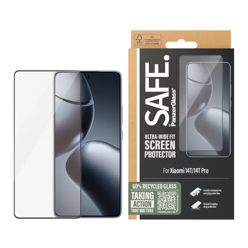 PanzerGlass SAFE. by ® Osłona ekranu Xiaomi 14T | 14T Pro | Ultra-Wide Fit