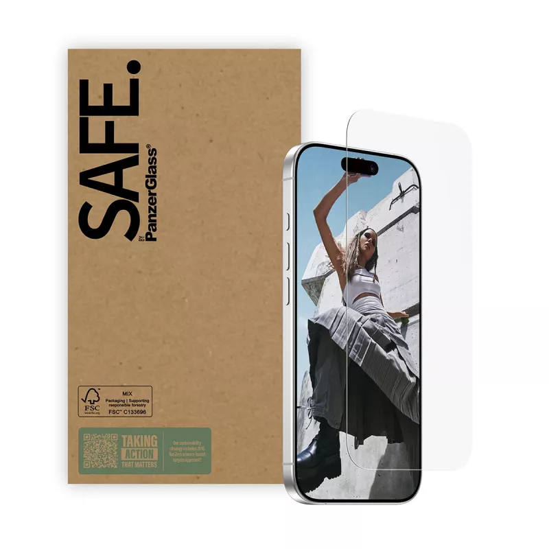 Szklana folia ochronna PanzerGlass SAFE by do iPhone'a 17 / iPhone'a 17 Pro / iPhone'a 16 Pro — Ultra‑Wide Fit, szkło hartowane, zestaw 10 szt.