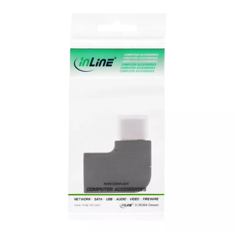 InLine USB 3.2 Gen.2 Adapter, USB-C męski / USB-C żeński, kątowy