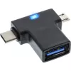Adapter InLine USB 3.1/2.0 OTG T, wtyk USB-C lub Micro-USB na gniazdo USB-A