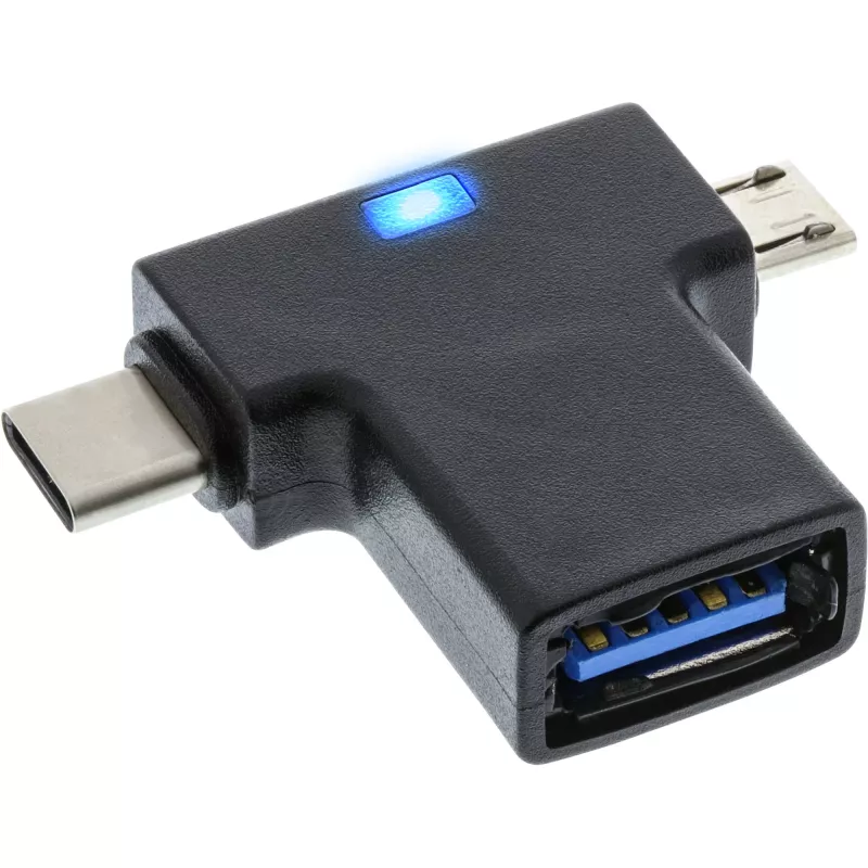 Adapter InLine USB 3.1/2.0 OTG T, wtyk USB-C lub Micro-USB na gniazdo USB-A