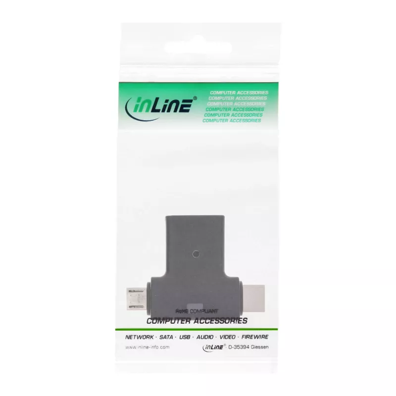 Adapter InLine USB 3.1/2.0 OTG T, wtyk USB-C lub Micro-USB na gniazdo USB-A